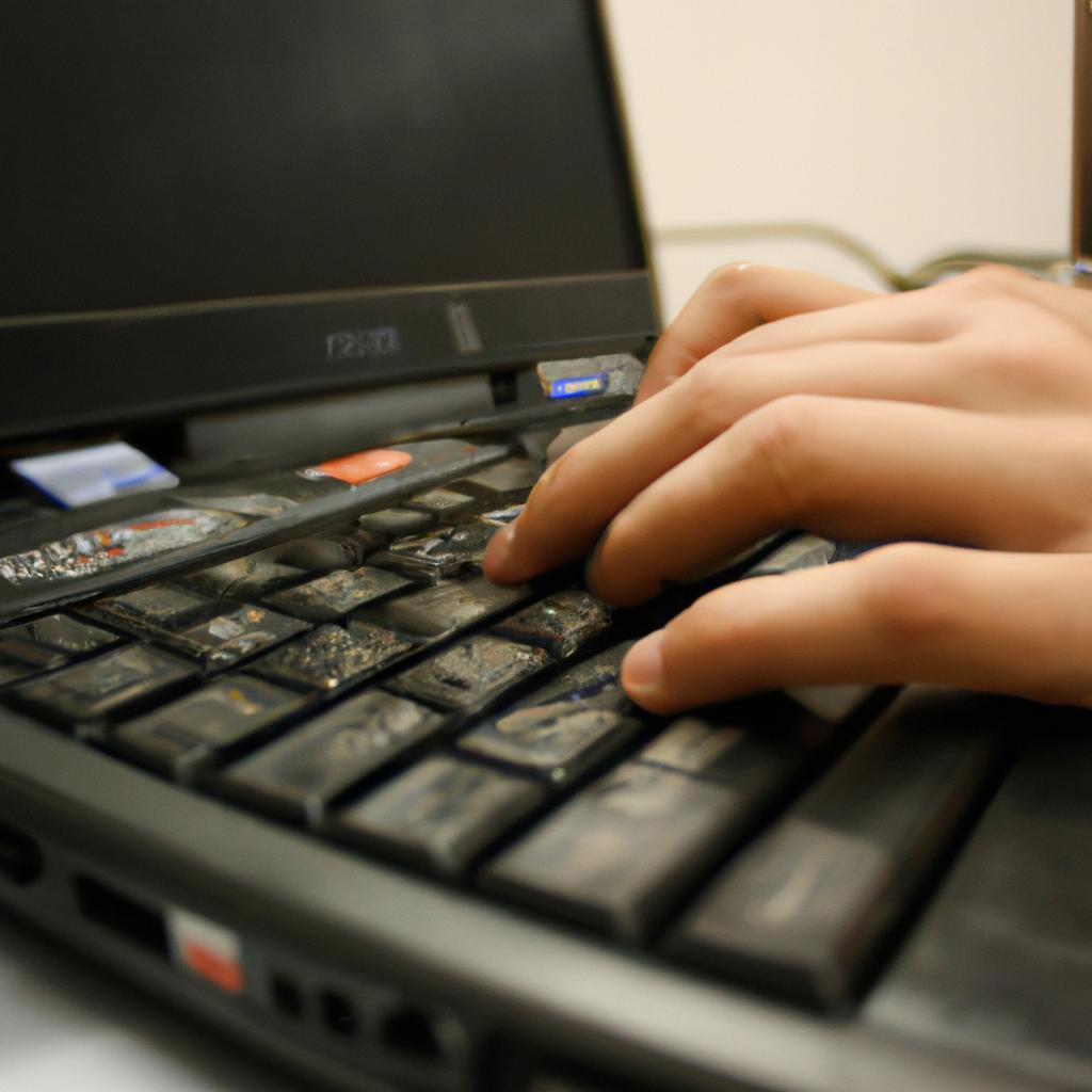 Person typing on a computer