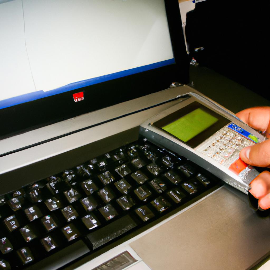 Person using payment processing software
